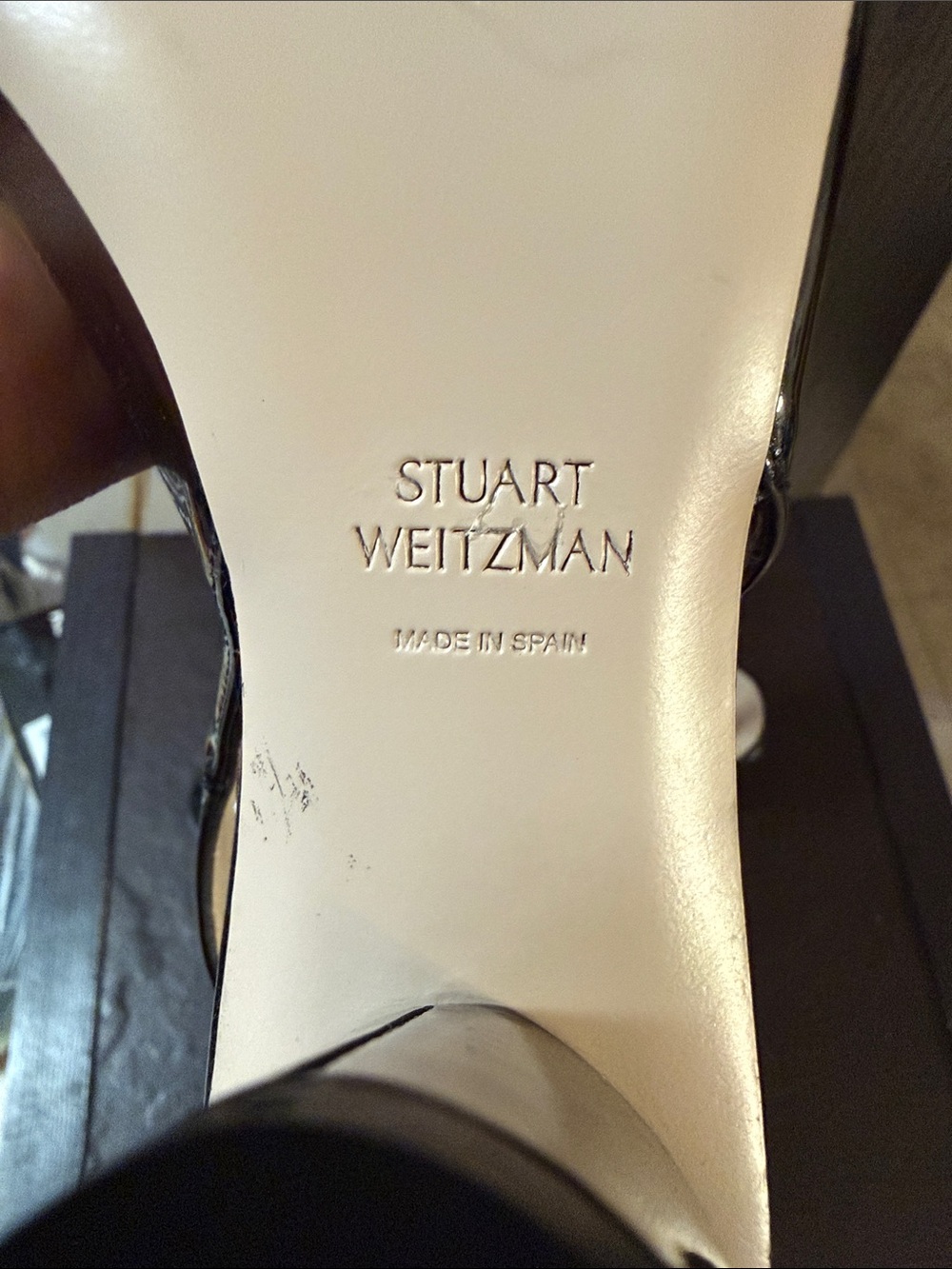 Stuart Weitzman Black Patent Slingback Mules - Picture 7 of 7